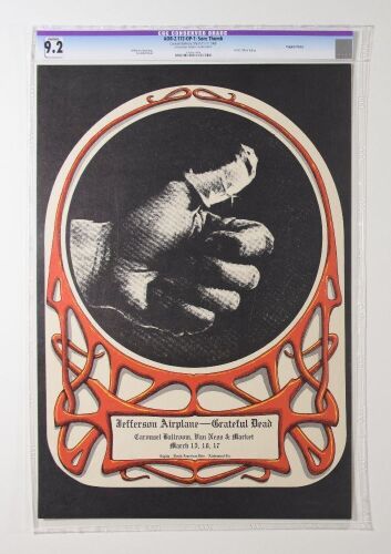 1968 AOR-2.172 Grateful Dead Sore Thumb Carousel Ballroom Poster CGC 9.2 CONSERVED