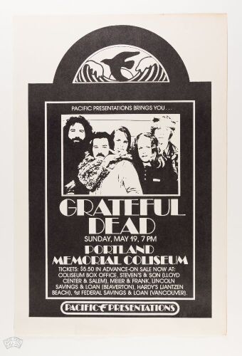 1974 Grateful Dead Portland Memorial Coliseum Poster Excellent 79