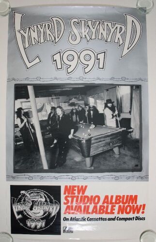 1991 Lynyrd Skynyrd Atlantic Records Album Promotional Poster Excellent 77