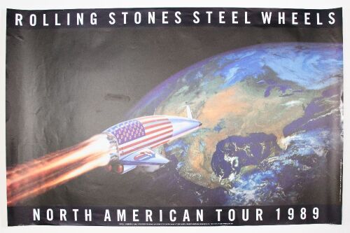 1989 Rolling Stones Steel Wheels North American Tour Poster Near Mint 81