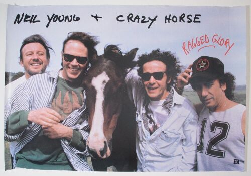 1990 Neil Young & Crazy Horse Reprise Records Ragged Glory Album Promotional Poster Excellent 71