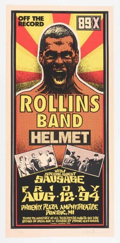 1994 Rollins Band Phoenix Plaza Amphitheatre Signed Arminski Poster Near Mint 85