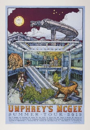 2015 David Welker Umphrey's McGee Summer Tour LE Signed Welker Poster Mint 95