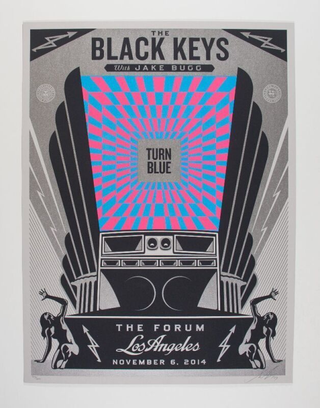 2014 The Black Keys The Forum LE Signed Fairey Poster Mint 95