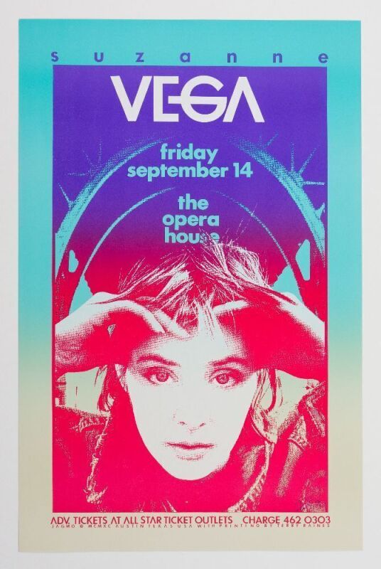 1990 Suzanne Vega Austin Opera House Poster Mint 93