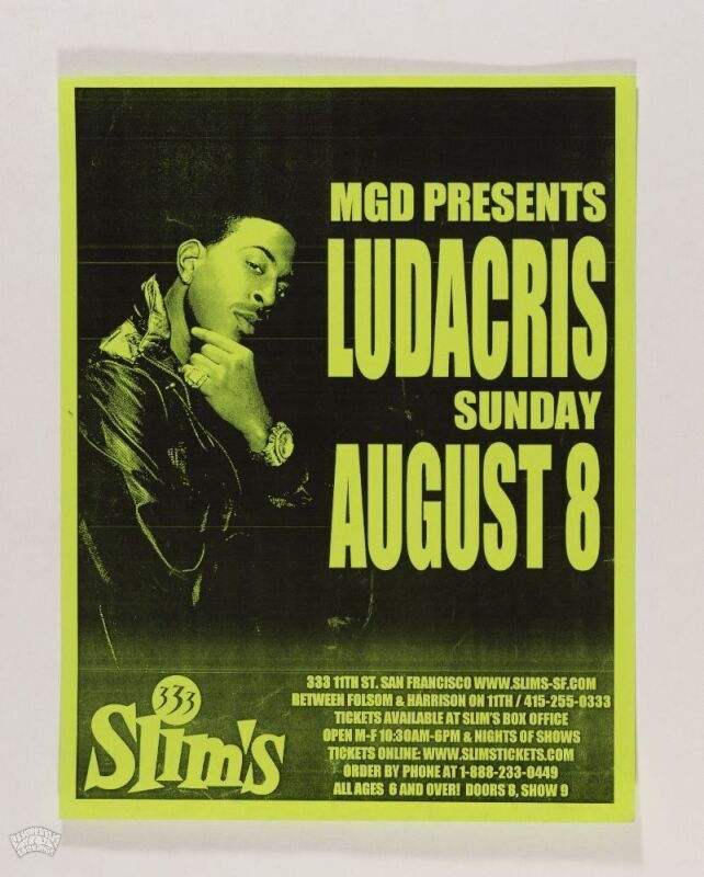 2004 Ludacrus Slims San Francisco Poster Mint 95