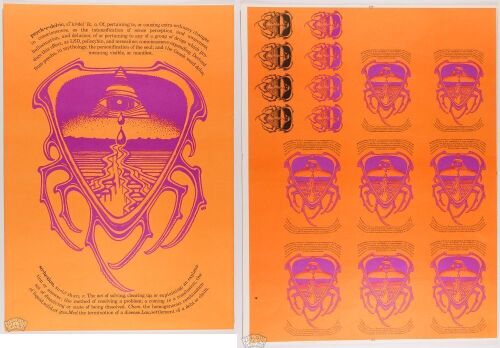 Lot of 2 Rick Griffin Psychedelic Solution New York Exhibit Poster and Uncut Proof Sheet Not Graded