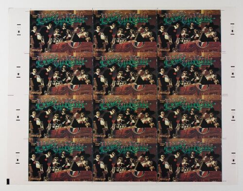 1986 Rick Griffin Grateful Dead Peace On Earth Uncut Postcard Sheet Near Mint 83