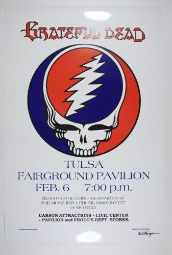 1979 Grateful Dead Tulsa Fairground Pavilion Signed Barger Poster Near Mint 85