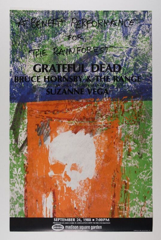 1988 Robert Rauschenberg Grateful Dead Rainforest Benefit Madison Square Garden Poster Near Mint 83