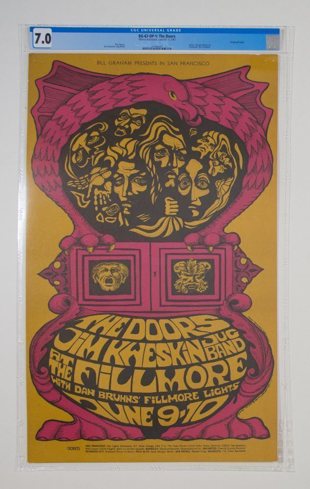 1967 BG-67 The Doors Fillmore Auditorium Poster CGC 7.0