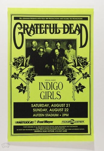 1993 Grateful Dead Indigo Girls Autzen Stadium Eugene Poster Mint 93