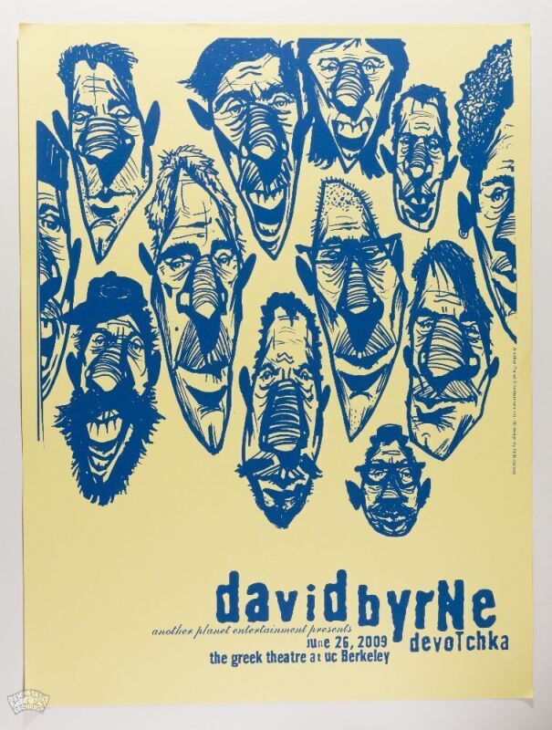 2009 David Byrne The Greek Theatre Berkeley Poster Near Mint 85