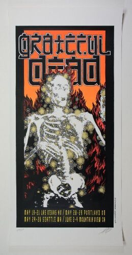 1995 PCL-58 Grateful Dead Spring Tour LE Signed Kelley Poster Near Mint 83