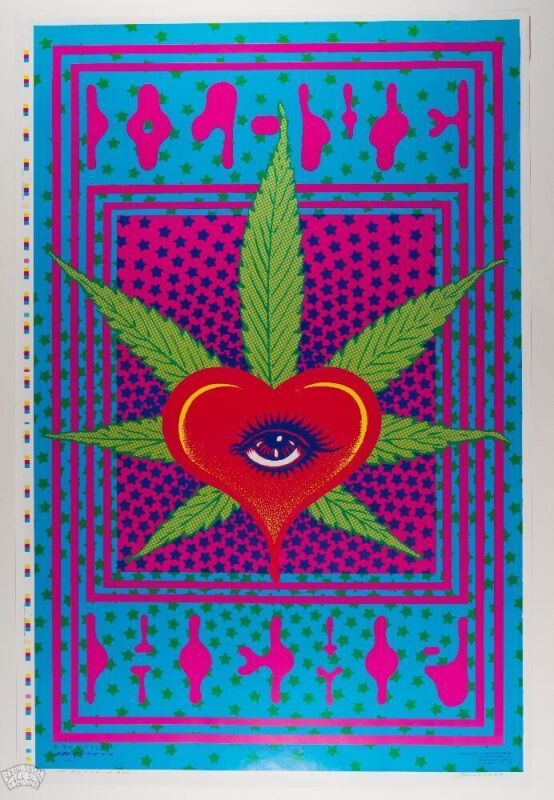 1994 Victor Moscoso I Love Hemp Printers Proof Signed Moscoso Poster Near Mint 87
