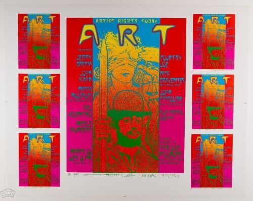 1987 Artists Rights Today Benefit Concert The Old Fillmore Uncut Proof Poster Mint 91