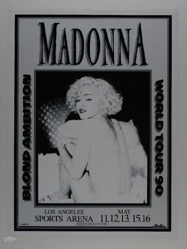 1990 Madonna Blonde Ambition World Tour LA Sports Arena Poster Mint 91