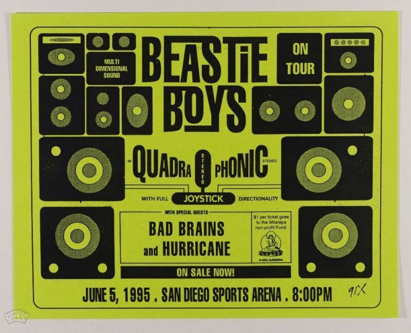1995 Beastie Boys San Diego Sports Arena Poster Mint 93