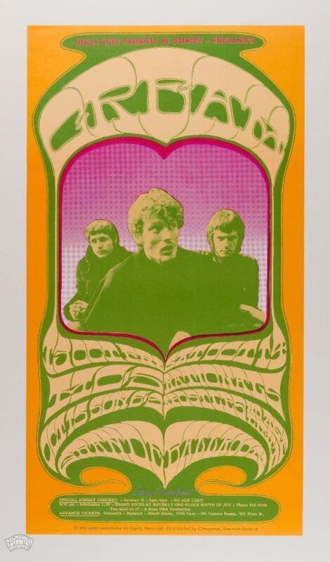 1967 G/G-671013 Cream Grande Ballroom RP2 Poster Near Mint 89