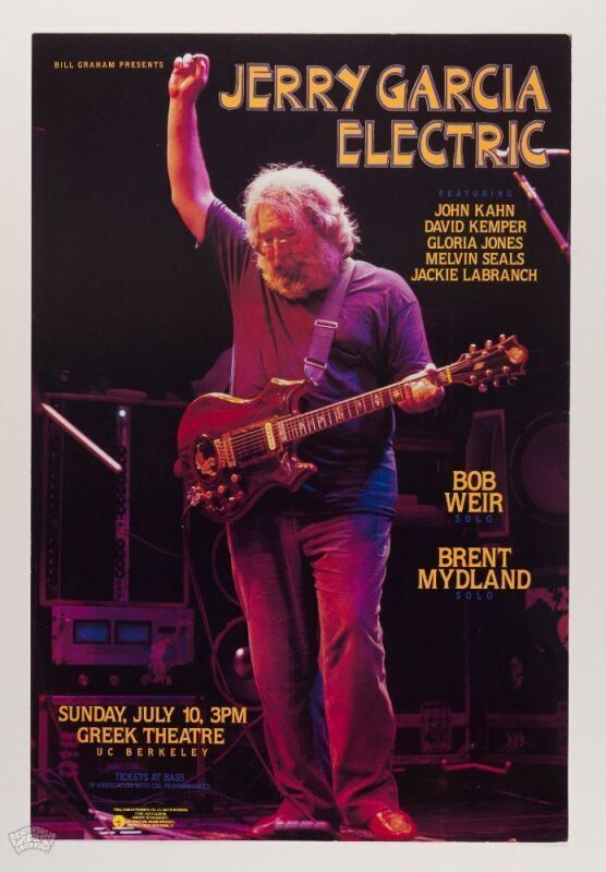 1988 BGP-24 Jerry Garcia Band Greek Theatre Poster Near Mint 89