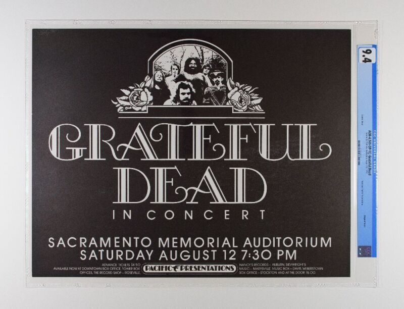 1972 AOR-4.141 Grateful Dead Sacramento Memorial Coliseum Poster CGC 9.4