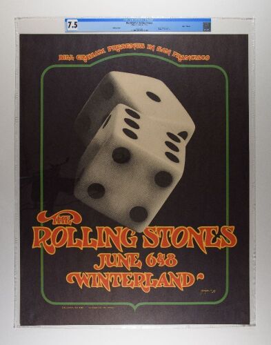 1972 BG-289 Rolling Stones Winterland RP2 Poster CGC 7.5