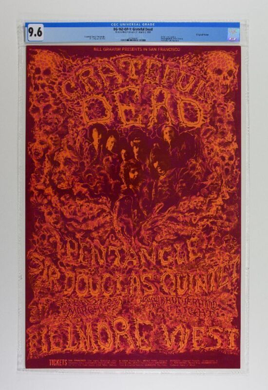 1969 BG-162 Grateful Dead Fillmore West Poster CGC 9.6
