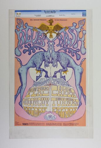 1968 BG-128 Electric Flag Buddy Guy Ike & Tina Turner Fillmore Auditorium Poster CGC 9.9