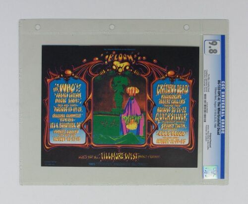 1968 BG-133 Grateful Dead The Who Fillmore West Postcard CGC 9.8