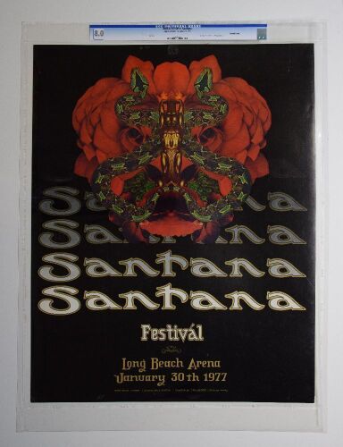 1977 AOR-4.117 Santana Long Beach Arena Poster CGC 8.0