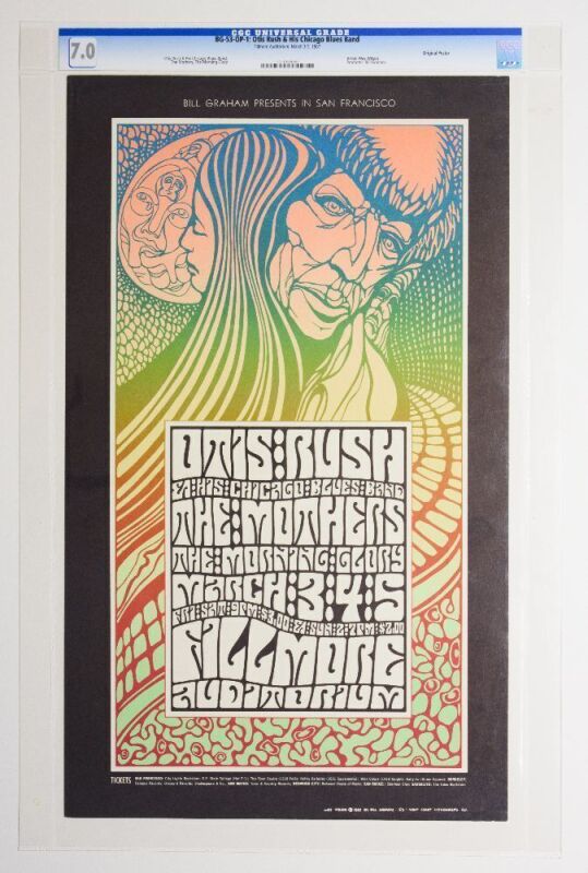 1967 BG-53 Otis Rush Frank Zappa The Mothers Fillmore Auditorium Poster CGC 7.0