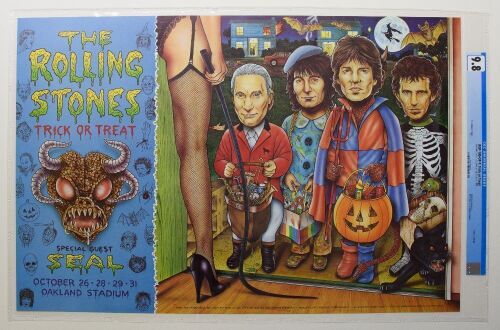 1994 BGP-100 The Rolling Stones Seal Oakland Stadium Halloween Shows Poster CGC 9.8