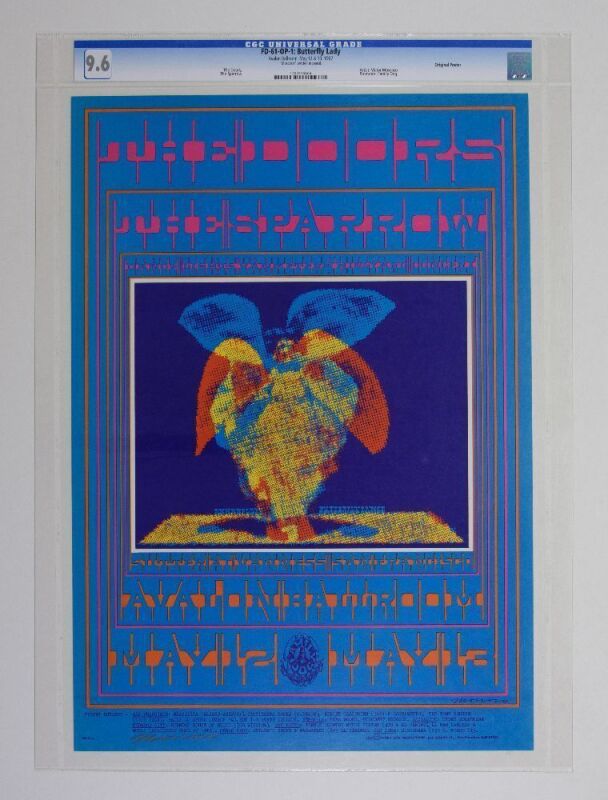 1967 FD-61 The Doors The Sparrow Avalon Ballroom Signed Moscoso Poster CGC 9.6