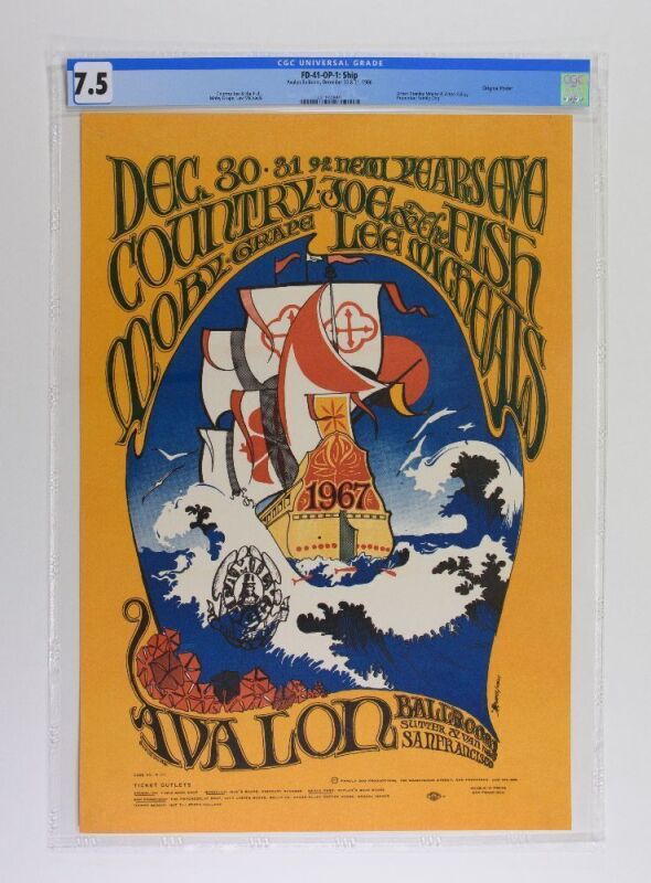 1966 FD-41 Country Joe Moby Grape Avalon Ballroom Poster CGC 7.5