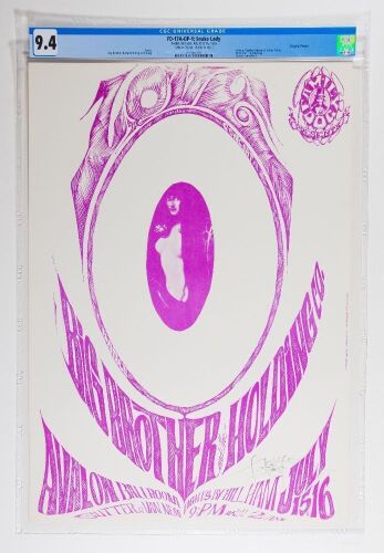 1966 FD-17A Love Big Brother Avalon Ballroom Signed Mouse Poster CGC 9.4