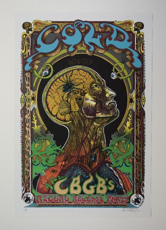 2000 EMEK Cold Wicked Record Release Party CBGB's New York Signed Emek Poster Near Mint 87