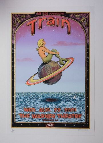 2001 EMEK Train The Warner Theatre Washington DC Signed Emek Poster Near Mint 89