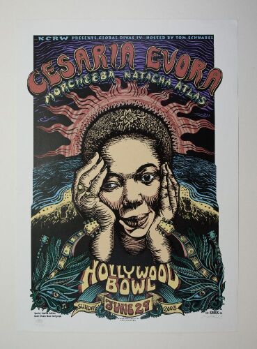 2003 EMEK Cesaria Evora Hollywood Bowl Signed Emek Poster Excellent 79