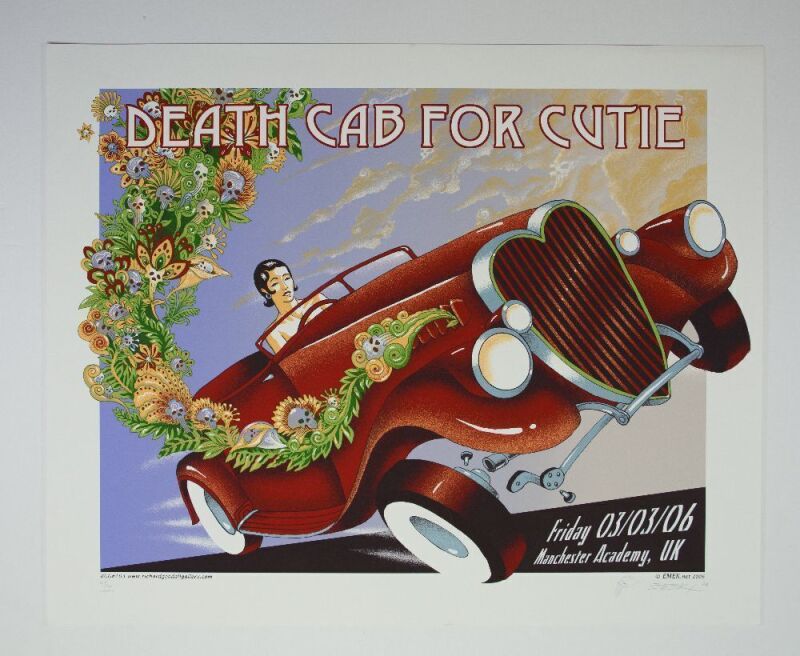 2006 EMEK Death Cab For Cutie Manchester Academy University of Manchester LE Signed Emek Poster Near Mint 83
