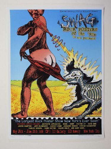 2004 EMEK The SWAG Rock Posters of the 90's Exhibition CB's 313 Gallery New York LE Signed Emek Poster Excellent 77