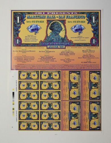 1997 Bella Merl Saunders David Nelson Band Maritime Hall San Francisco Uncut Proof Sheet Mint 91