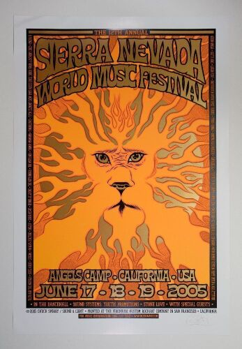 2005 Chuck Sperry Toots & The Maytals Steel Pulse The Sierra Nevada World Music Festival Signed Sperry Poster Near Mint 85