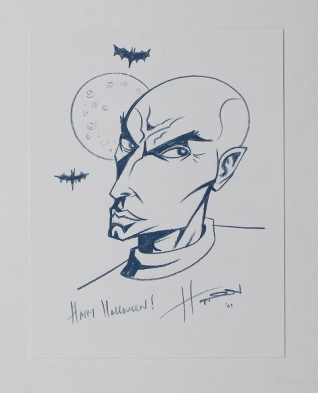 2005 Justin Hampton Happy Halloween Hand Drawn Original Art Signed Hampton Near Mint 89