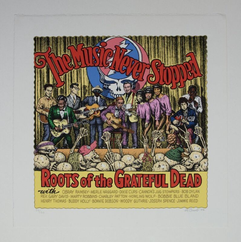 2002 R. Crumb The Music Never Stopped The Roots of The Grateful Dead LE Signed Crumb Poster Near Mint 87