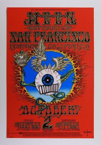 2016 EMEK Ween Bill Graham Civic Auditorium San Francisco LE Poster Mint 91