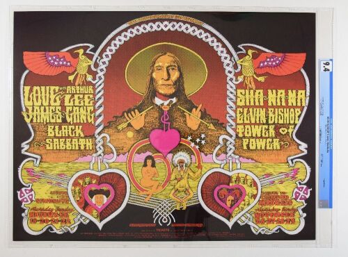 1970 BG-257 Black Sabbath Love James Gang Fillmore West Poster CGC 9.4