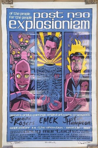 2002 EMEK Built to Spill The Shins The Showbox Seattle LE AP Signed Emek Rogers & Hampton Poster Extra Fine 63