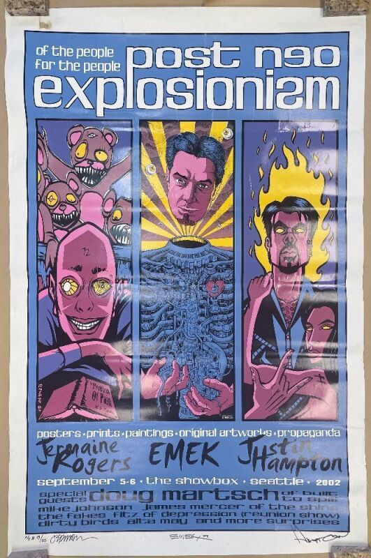 2002 EMEK Built to Spill The Shins The Showbox Seattle LE AP Signed Emek Rogers & Hampton Poster Extra Fine 63