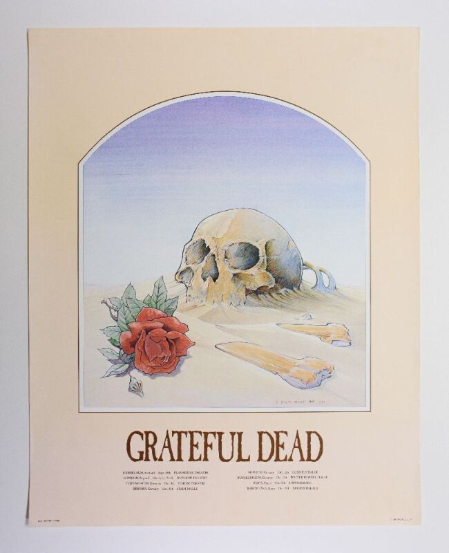 1981 Stanley Mouse Grateful Dead Europe Tour Poster Excellent 75