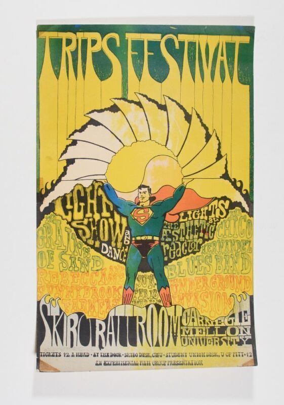 1968 The Grains of Sand Pittsburgh Trips Festival Skibo Ballroom Carnegie Mellon University Poster Extra Fine 69